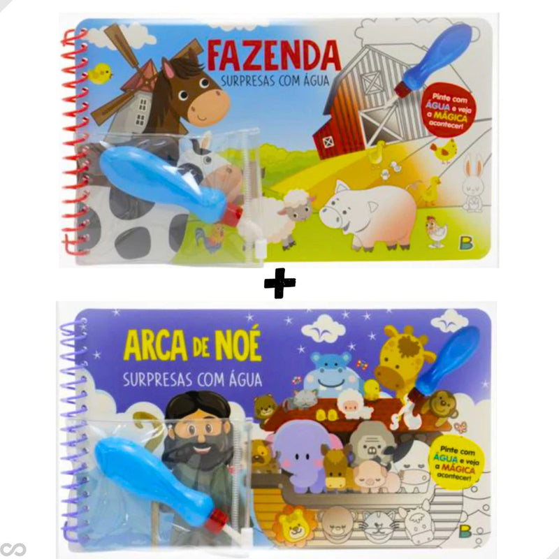 Livro infantil água mágica - livro + caneta - KIT COM 2 LIVROS