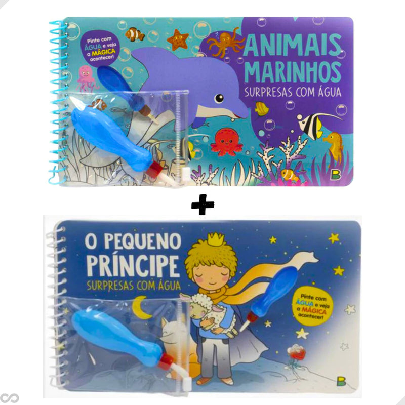 Livro infantil água mágica - livro + caneta - KIT COM 2 LIVROS