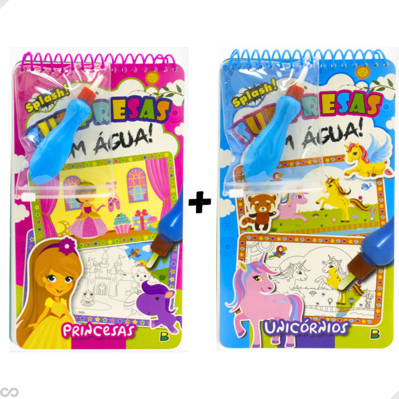 Livro infantil água mágica - livro + caneta - KIT COM 2 LIVROS