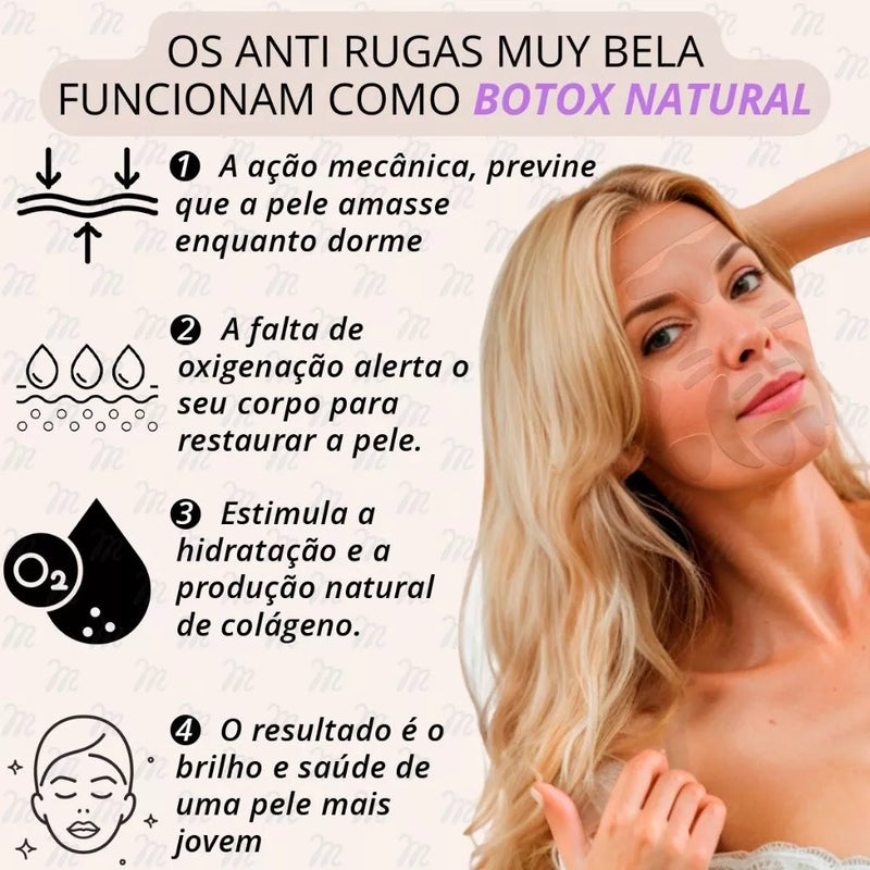 Adesivo/silicone lavável antirrugas - para o rosto